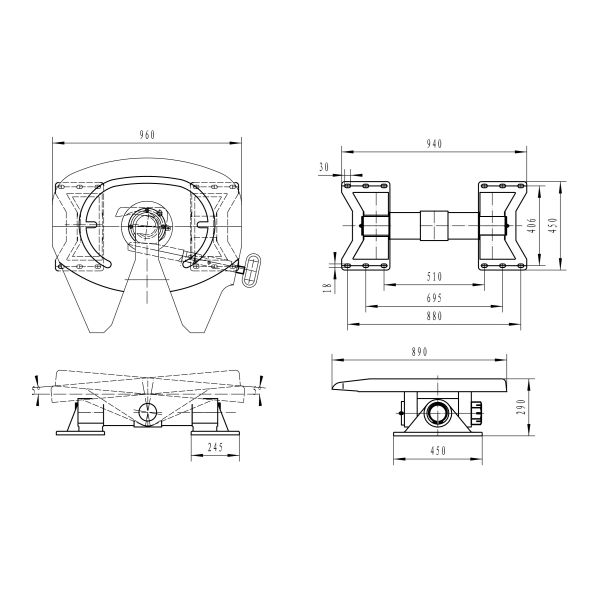Heavy Duty Semi Truck Spare Parts Trailer Fifth Wheel / Traction Base