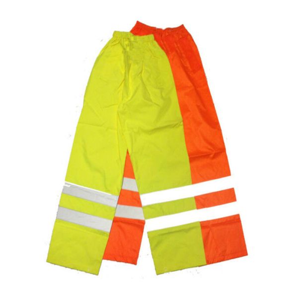 Pantalones de seguridad reflectores amarillos a prueba de viento con cierre de cremallera