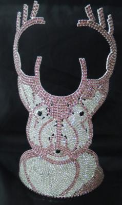12 inch tall pink deer rhinestone crowns tiaras for unique theme pageants in USA and canada girls crowns wholesale