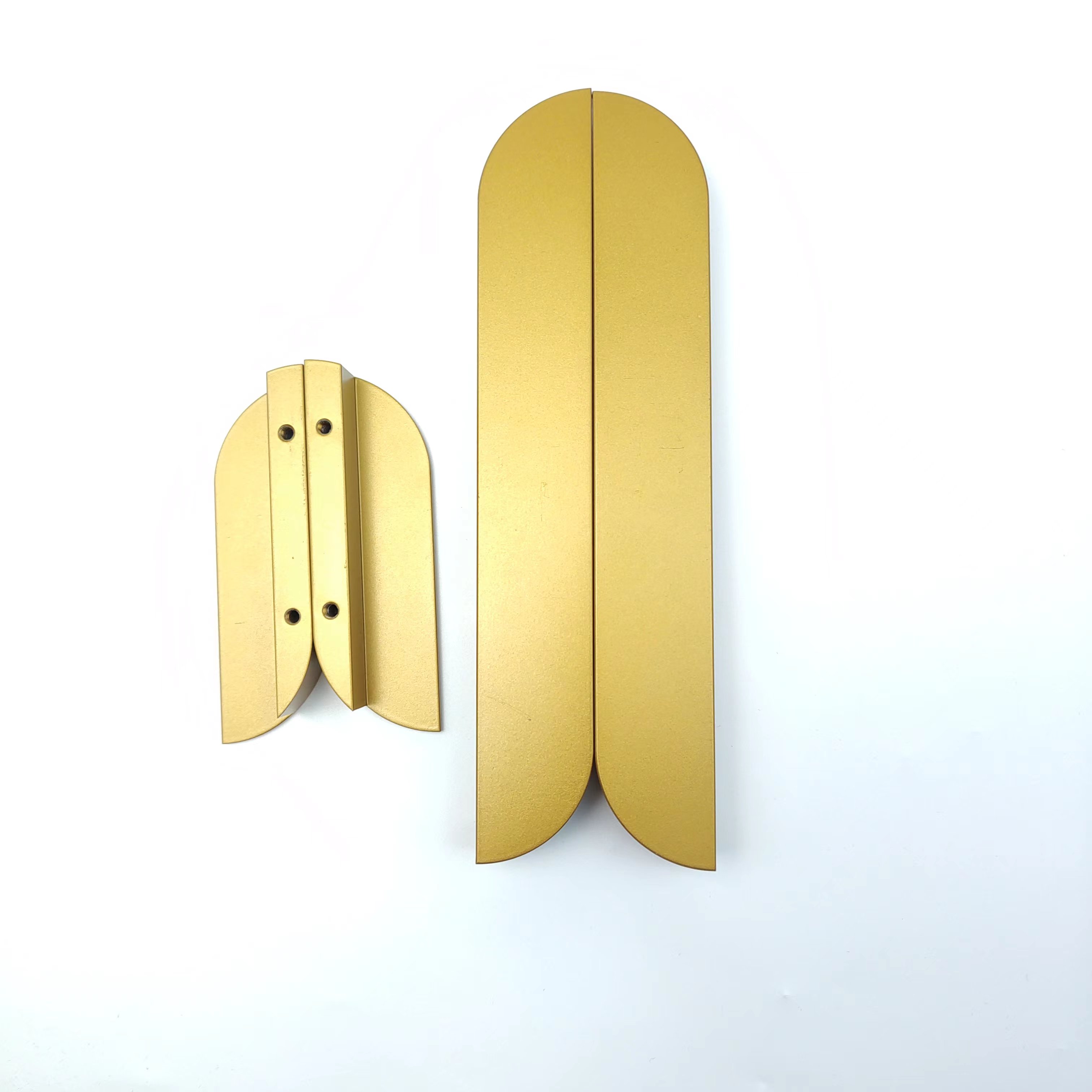Customized Mold Gold Handles for Cabinets Salix Leaf Knob Furniture