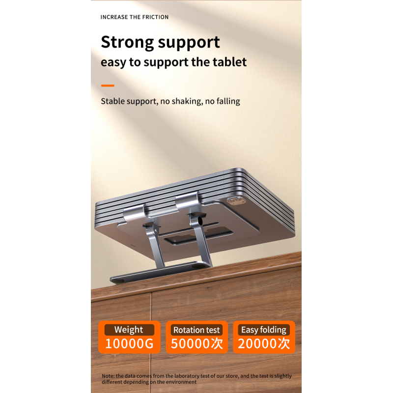 Folding Tablet Mobile Phone Stand Phone Holder Metal Alloy Device size supported 1 13 inch Adjustable height Easy to Carry