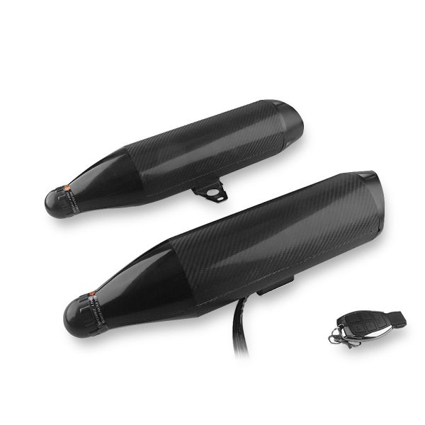 12V 4 Inch Exhaust Pipe Motorcycle Audio System Black Color