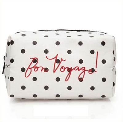 Polyester Cosmetic Storage Bags With White Zipper / Logo Printing 21*10*5cm