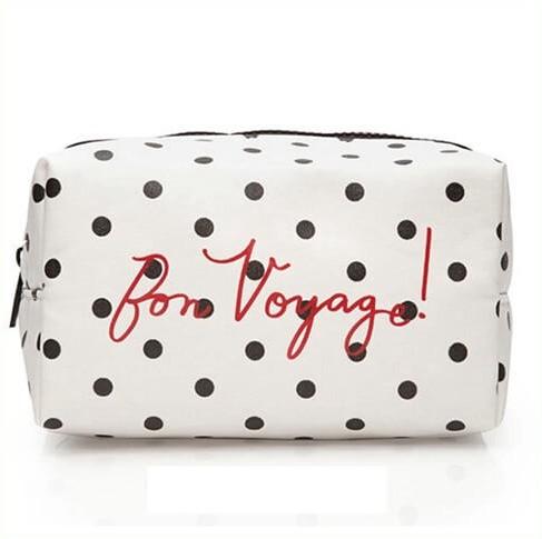 Polyester Cosmetic Storage Bags With White Zipper / Logo Printing 21*10*5cm
