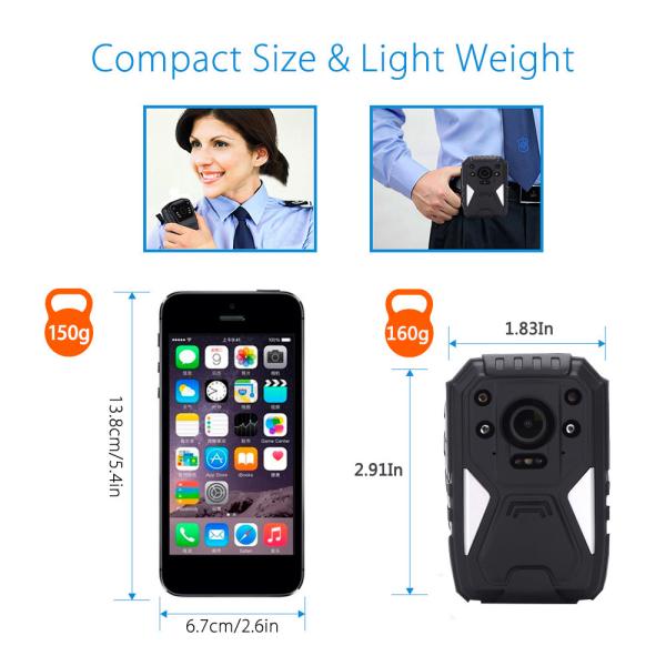 1296P HD 150 Degree Wide Angle Recording Wearable Video Body Worn Camera Bulit In GPS