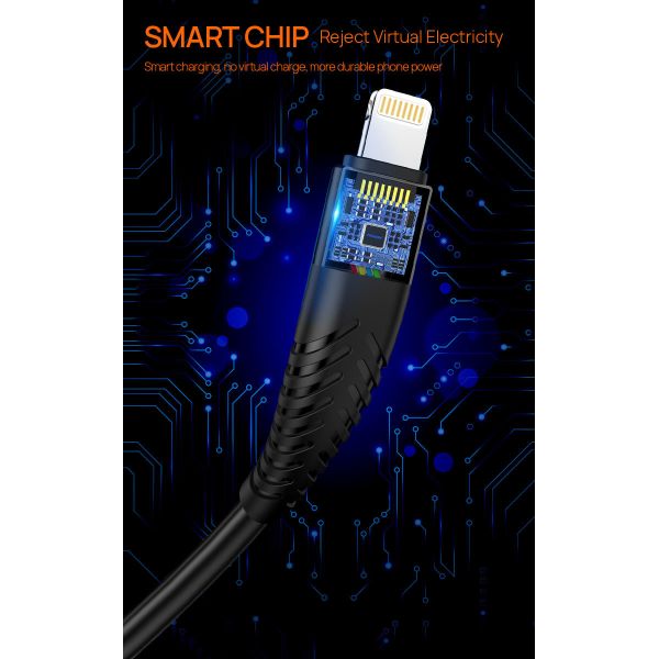 MFI Certified Non Toxic PVC Iphone Fast Charger Cable Sync Data
