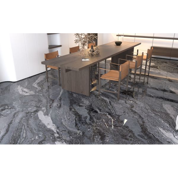 Modern Black Stone Look 900X1800mm Floor Tiles For Indoors And Outdoors