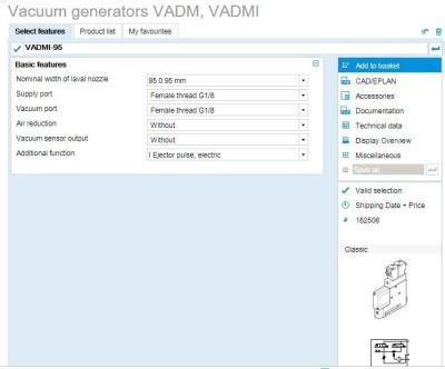 Original Festo  VADMI-95，162508 including coil