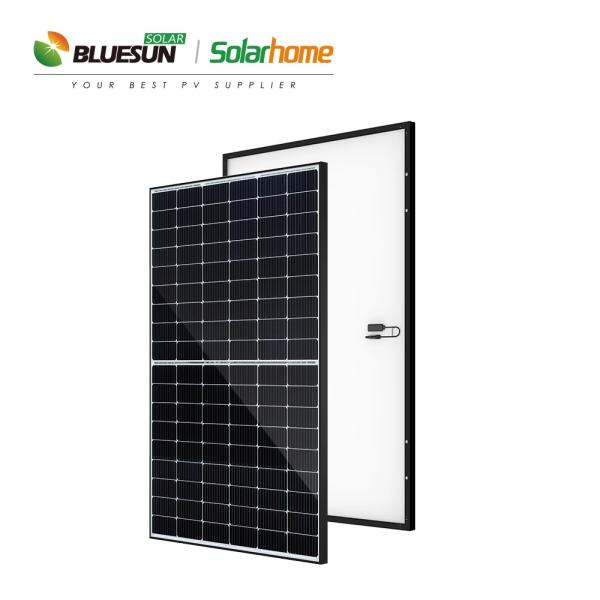 Bluesun Photovoltaic Panel Solar  Mono 400W 410W 420W 425W Half Cell Solar Panel Black Frame Costo for Home Use