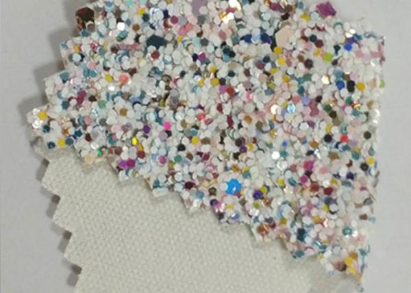 Mixed Color Glitter Cotton Fabric Pu Glitter Leather Fabric For Lady Shoes