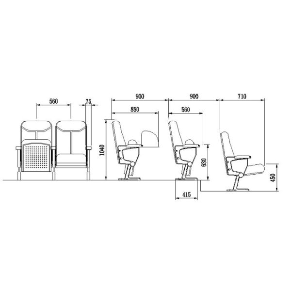 China High Quality Aluminum Auditorium Chair, Theater Chair For Sale