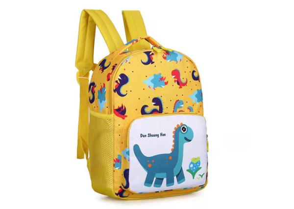Zipper Closure 600D Polyester Backpacks For 4 Year Olds Yellow Blue