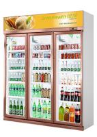 Refroidisseur en verre d'affichage de boisson d'OEM de 3 portes/réfrigérateur froid de boissons