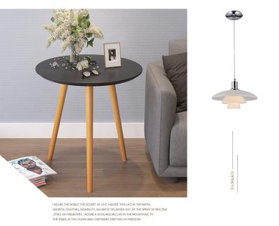 Three Legs Modern Side Tables For Living Room White Desktop & Wooden Leg / White Leg