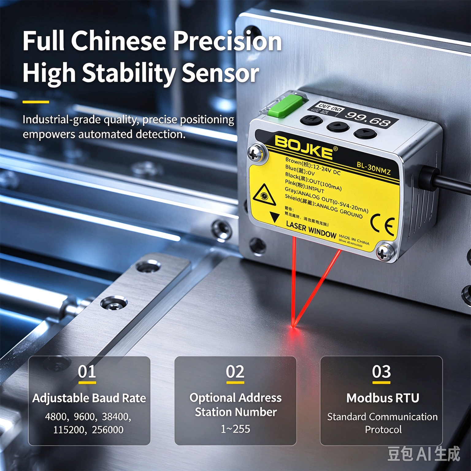 Sensing Range 35~65mm Precision Laser Measurement Sensor digital and Analog output