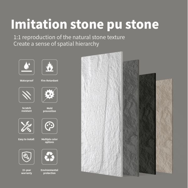Factory Direct Sale Pu Stone Wall Panel Lightweight Modern Artificial Stone Waterproof Wall Panels & Boards Easy to Assemble