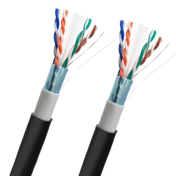 23AWG CAT6 FTP Cable Solid Outdoor Black PE+PVC Jacket Network Cable 1000Ft