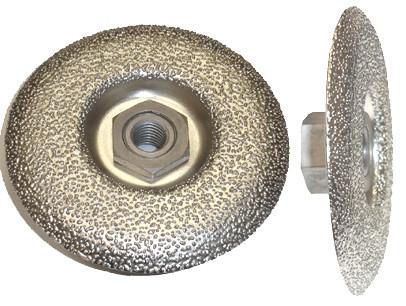 Meule boisseau diamantée brasée sous vide, filetage M14/16