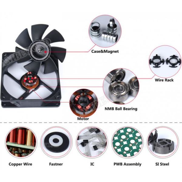 Electric 2 Inch Computer Case Cooling Fans High Resistant 50mm × 50mm × 15mm