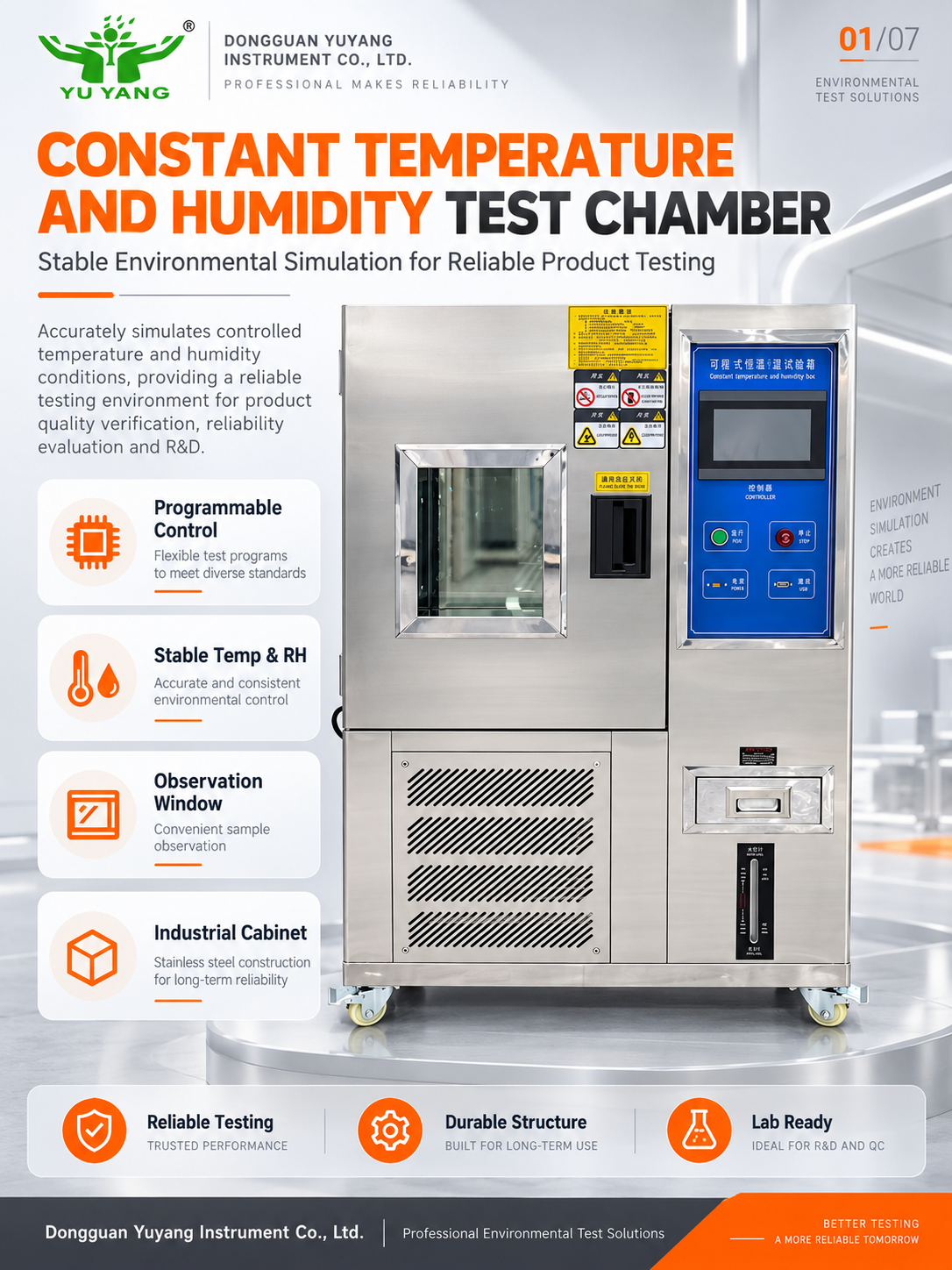 High Precision Constant Temperature And Humidity Test Chamber, Laboratory Temperature Humidity Testing Equipment