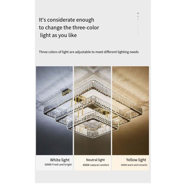 JYLIGHTING Lustre de restaurant et de plafond à LED moderne pour salon intérieur en fer, plafonnier LED en cristal pour salon