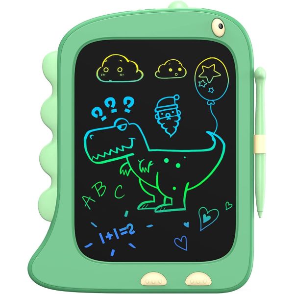 Unisex 8.5 Inch LCD Doodle Board Toy Green Dinosaur Drawing Pad for Kids 2-6 Years Old