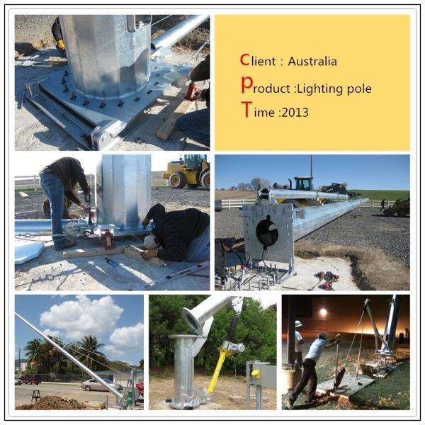 11m single arm hot dip galvanized steel pole for park lighting