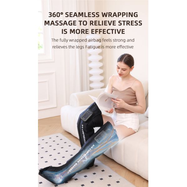 Full Leg Air Compression Calf Massager 5 Chamber 12V DC Sports Recovery