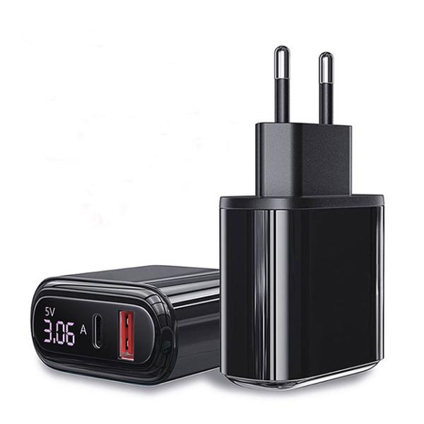 エッサジャー 2021 輝くLEDディスプレイ 3A 急速充電 USB型充電ケーブル USB PD QC3.0 携帯電話充電器