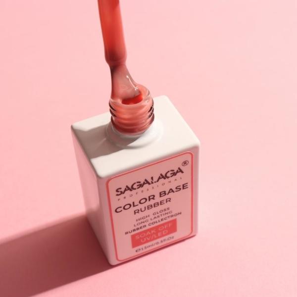 Certifié CPSR SAGALAGA Longue durée plus épaisse en caoutchouc de base de manteau rose couleur de base de manteau Ombre Transparent base de l'ongle gel vernis