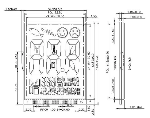 RoHS SGS Duty 1/6 Положительный ЖК-дисплей для бытовых дисплеев