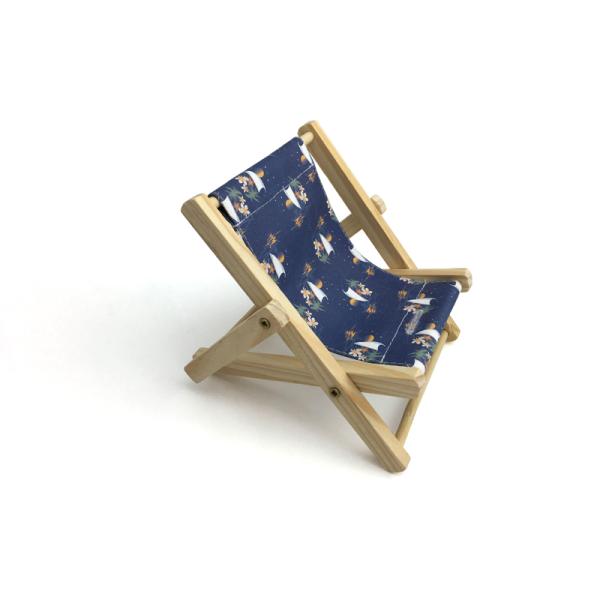 Wood and Canvas Beach Deck Chair Desk Stand for Smartphone wooden mobile phone holder