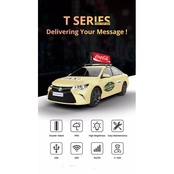 P5 Double-Sided Taxi Roof LED Sign 960x320mm IP67 Waterproof