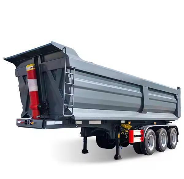 40-80 Tons Box Side Dump Semi-trailer Equipped With Heavy Mechanical Suspension