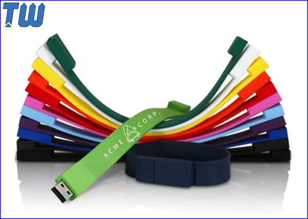 Colorful Easy to Carry Silicon Wristband Thumb Drives 2GB 4GB for Gifts with Logo Printing