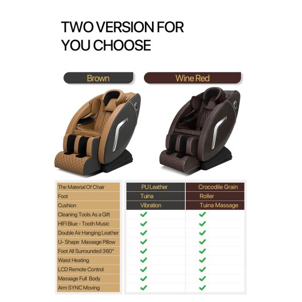 2d Luxury ABS PU Zero Gravity Massage Chairs Shiatsu Kneading Pillow