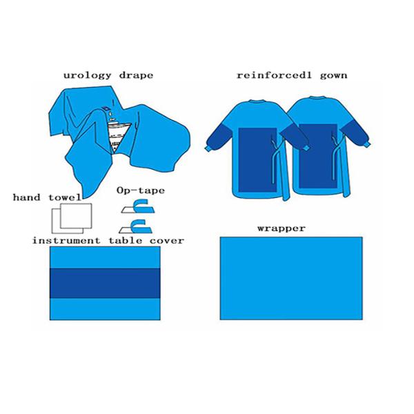 Урологии слоения пакета ткани пакета SMS процедуре по TUR пакет стерильной зеленой хирургической необходимой терпеливой устранимой хирургический