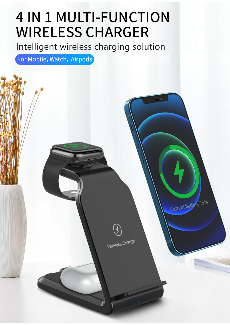 станция заряжателя Multi функции 112*70*120mm беспроводная для Airpods Pro