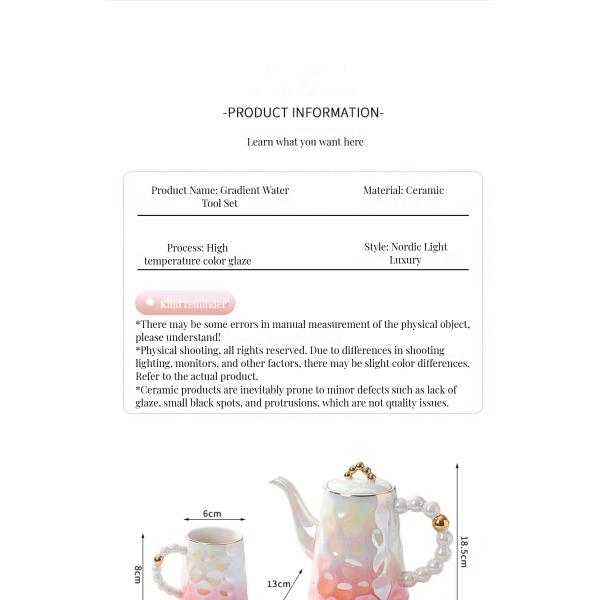 1300ml Volume Pink Pearl Shell Ceramic Coffee Mug and Saucer Set with Modern Chic Design