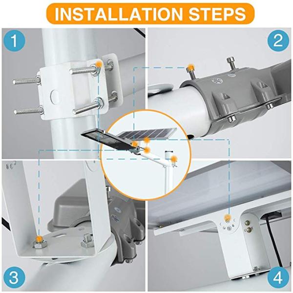 120W Waterproof IP65 LED Solar Street Light Outdoor Lamp With Remote Control