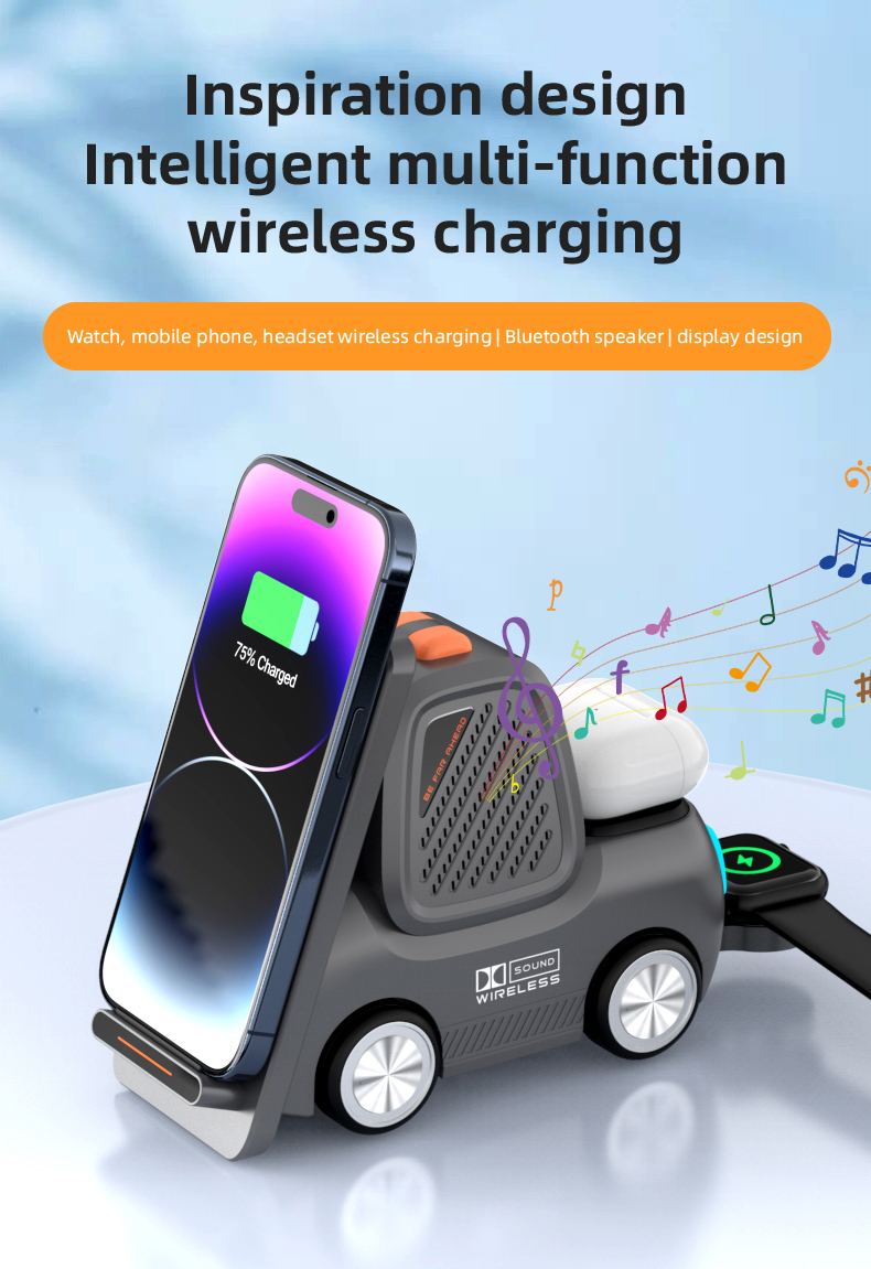 USB-C Input Interface Fast Charge Wireless Charging Pad All-in-one Charger Compatible with Multiple Devices Power Delivery