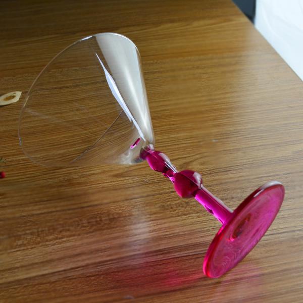 Pink Color  Flamingo Shaped Stem Cocktail Crystal Glasses
