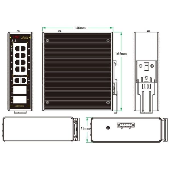 14 Port Industrial Fiber Gigabit PoE Switch Wide Temperature For Long Distance Networks