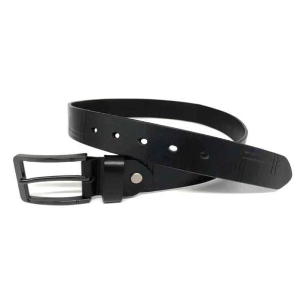 Embossed Alloy Pin Buckle 3.5cm Men Cow Leather Belt