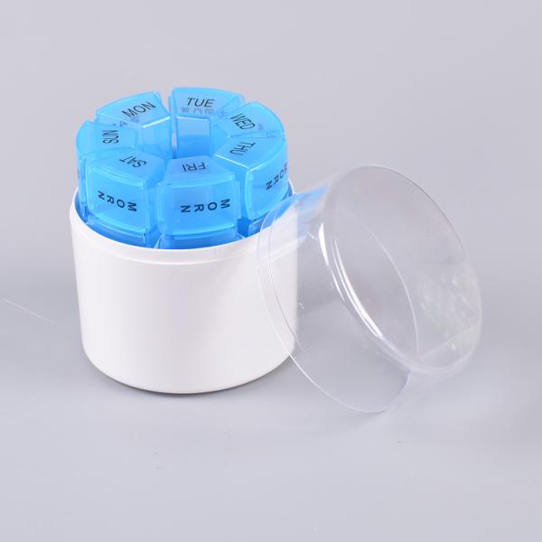 Hot selling Cylndrical Weekly Pill Box Colorful Medicine Pill Case Organizer