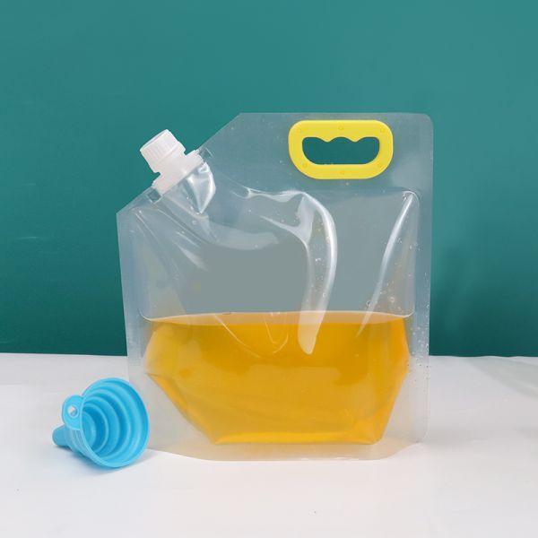 1L Transparent Self-Supporting Packaging Bag with Spout Inventory Leak-Proof Fruit Juice Beverage Beer Food Grade Material