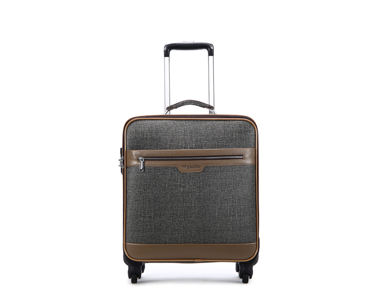 Luxury Modern Leather Luggage Bag Trolley Water Resistant Luggage With Spinner Caster