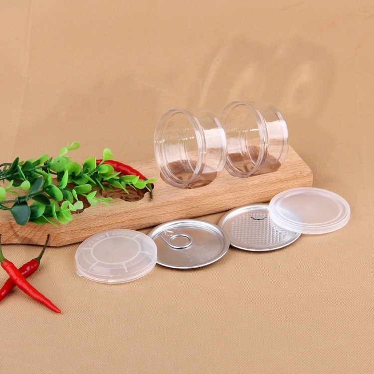 HUIHUA Manufacturer Custom POP Can For Food Packing. 300ml 350ml 400ml 450ml 500ml 550ml PET Tuna Can Plastic Jar With Easy Open Aluminum Lid