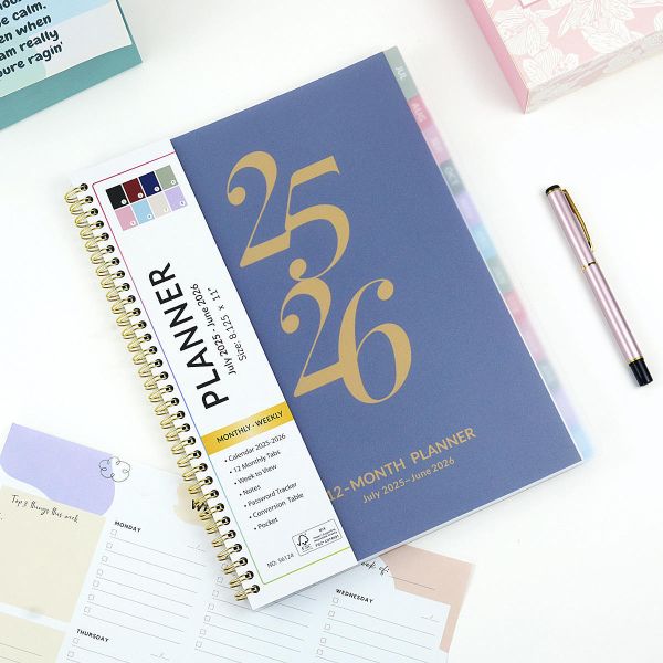 Impresión personalizada Papel en espiral Cuaderno de notas Diario diario Agenda Diaria Semanal Mensual Organizador Planificador Cuaderno