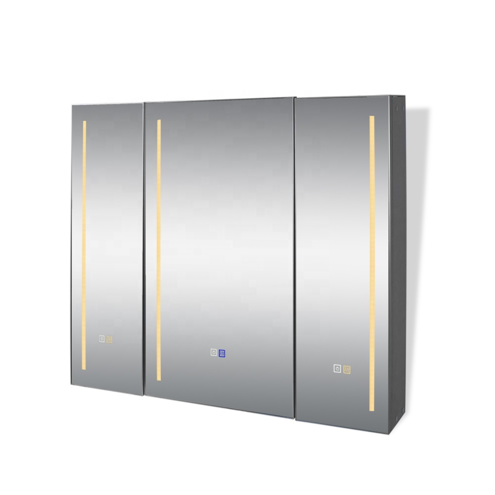 Wholesale Elegant Interior Medecine Cabinet Shower Large Lighted Mirror Bath Bathroom Smart LED Mirror Cabinet with Storage
